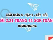 Giải bài 2.21 trang 41 Toán 8 Tập 1 SGK Kết nối tri thức